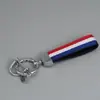Llavero de Cinta de Nailon Tricolor de Venta Caliente Transfronteriza Llavero de Cuero Colgante Coche Coche Tira de Color Lanyard para Llaves