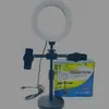 Fornecimento de fábrica suporte de mesa três em um luz de preenchimento 6 polegadas led luz de mesa para live clipe de telefone celular beleza