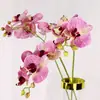 En Stock Wholesale Nuevo PVC Táctil Orquídea Mariposa Arreglo Floral Decoración Accesorio de Fotografía Flor de Orquídea Mariposa Artificial 3D