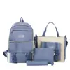 Mochila Escolar para Estudiante Estilo Fresco Pequeño Estilo Campus Mochila de Moda Juego de Cuatro Piezas Estilo Coreano Casual Ligera Mochila de Viaje para Computadora