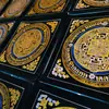 Thangka Pintado Exclusivamente à Mão, Pintura Decorativa de Altar Mandala Vajra Dourado Preto Premium Nepalês, Pintura para Pendurar em Altar de Escritório