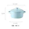 Tigela de cerâmica binaural para assar de cozinha doméstica 400-600ml tigela de sopa com tampa anti-queimadura ovo cozido pudim assar cozido copo