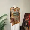 Zhi LiNova Camisa Retrô Chinesa Patchwork com Cadarço 2026 Verão Nova Gola Alta Lapela Inclinada Artística Top