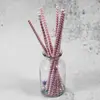 Pajita de papel degradable desechable color creativo tubo recto para té de leche bebida fiesta pajita de papel surtido al por mayor