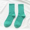 Calcetines Deportivos de Color Sólido de Moda para Mujer para Primavera y Otoño, Calcetines Finos de Tubo Medio Estilo Coreano Fluorescentes, Calcetines de Algodón Negros Versátiles Hip-Hop Callejero para Mujer