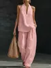 Conjunto de Dos Piezas de Algodón Nuevo Verano 2026, Algodón Transpirable Casual Bohemio Vacaciones en la Playa Ropa para Casa