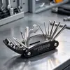 Herramienta de Reparación Combinada Multifuncional para Bicicleta de Montaña de 16 en 1 Juego de Llaves Plegables Multifuncionales para Bicicleta de Carretera