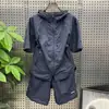 Conjunto de Verão Masculino com Capuz de Manga Curta Fino para Proteção Solar Tendência Casal Shorts Largos Roupa de Trabalho Secagem Rápida Casual Conjunto de Duas Peças