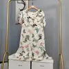 Novo Pijama de Algodão e Seda 2025 para Mulheres, Verão Fino Tamanho Grande, Vestido Longo de Algodão Artificial de Manga Curta para Usar por Cima
