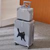 Desenho animado gatinho zíper puxar haste bagagem moldura de alumínio 28 polegadas mala de embarque mudo roda universal caixa mãe