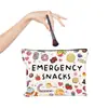 Bolsa de cosméticos de grande capacidade multifuncional bolsa de presente bolsa de doces com letra de desenho animado bolsa de armazenamento com letra impressa bolsa de tecido de poliéster