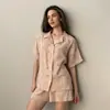 Comercio exterior transfronterizo conjunto de pijama de algodón puro, cárdigan de manga corta y shorts, nuevo de verano 2025 estilo europeo y americano, pijama floral calado
