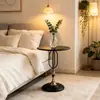 Elegante mesa de centro pequeña de hierro forjado estilo europeo para apartamento, mesa para sala de estar, mesita de noche para dormitorio, mesa redonda pequeña, mesa auxiliar para sofá