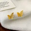 Brincos de Borboleta Versáteis Elegantes de Alta Qualidade Simples e Personalizados Japonês e Coreano Design de Moda de Nicho Joia de Orelha Exquisita para Mulheres