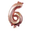 Versión Americana Cuerpo Delgado 32 pulgadas Número Globos de Papel de Aluminio Color Degradado Oro Plata Oro Rosa Globos Numéricos Venta al por Mayor