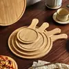 Tabla de pizza de madera, estilo japonés, hecha de madera de pino maciza, para uso doméstico, adecuada para hornear bases de pizza, hornear y servir platos de estilo occidental, incluyendo filete