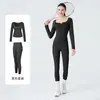 Novo Conjunto de Roupa de Yoga com Decote em V, Sensação de Pele Nua, Justo ao Corpo, Elástico, Cintura Alta, Levanta Bumbum, Conjunto de Fitness Versátil Casual, Personalizável