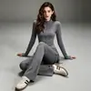 Conjunto Pilates Modelador Emagrecedor Top com Zíper Completo e Gola Alta Saia-Short com Cordão Ajustável Conjunto de Duas Peças