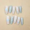 Ilha das Estrelas Azul e Ciano Estilo Nicho Unhas Usáveis Tamanho Dividido 30 Peças Estrelas Cor Nude Estilo Curto Clareamento Unhas Usáveis Tiras Nude