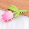 Pinza para el pelo grande estilo coreano con perlas de imitación de aleación, pinza de garra con pedrería en forma de tulipán para mujer