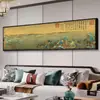 Pintura Qianli Jiangshan estilo chino nuevo pintura decorativa para sala de estar mural de pared de fondo para sofá grande sala de té concepto artístico pintura colgante Zen