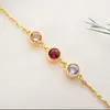 Pulseira de Pedra de Nascimento de Dezembro Mais Vendida na Europa e América para Mulheres, Versátil Estilo Ins Normcore Aço Inoxidável Design de Nicho Joias