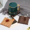 Nogal negro madera maciza posavasos para galletas aislamiento para el hogar plato para tazón alfombrilla cuadrada de haya alfombrilla aislante de madera para galletas