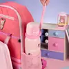Taza térmica Sanrio para niñas, vaso de agua portátil de aspecto elegante con pajilla para estudiantes de primaria, botella de agua de doble uso para la escuela