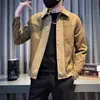 Chaqueta de Trabajo para Hombre 2025 Nueva Primavera Delgada de Gama Alta Elegante Chaqueta de Otoño para Hombre con Tejido Waffle Marca de Moda