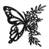 Decoración de Pared de Hierro Hueco de Mariposa Floral Manualidad de Metal Adorno para Colgar en la Pared del Hogar Artesanía