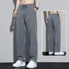 Pantalones Largos de Seda Hielo Finos para Hombre Verano Talla Grande Elásticos de Secado Rápido Casuales Sueltos Deportivos Transpirables Pantalones de Aire Acondicionado Pantalones de Chándal