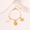 Pulseira de dopamina tecida de moda transfronteiriça estilo oceano tartaruga estrela do mar laço pulseira de aço inoxidável de luxo leve
