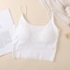 Novo verão simples gelo seda colete feminino sexy alça sem costas bonito costas respirável menina roupa interior roupa interior