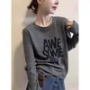 Camiseta Base de Manga Larga Acanalada para Mujer, Camiseta Negra de Corte Ajustado Versátil y a la Moda, Top de Capa Interior, Tendencia Primavera y Otoño 2026