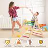 Marco de escalada plegable para niños, equipo de entrenamiento sensorial de agilidad para jardín de infantes, juguetes de escalada con escalera de arcoíris para interiores para niños