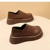 Sandalias Birkenstock de plataforma estilo retro británico, mocasines para mujer, nueva colección de otoño 2026, mocasines versátiles de gamuza para mujer