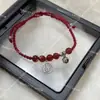 Pulseira Sino Marca Fu Ágata Vermelha Tecida à Mão Contas Casal Corda de Mão Vermelha Estudante Melhor Amigo Namorada Presente Pulseira
