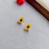 Aretes de Diamante Esmeralda para Mujer, Pequeños Pendientes de Moda con Forma de Crisantemo para Dama, Pendientes de Plata S925 para Mujer