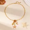 Collar de Concha con Goteo de Aceite de Nuevo Estilo de Verano Transfronterizo para Niñas, Cadena para Clavícula Estilo Lindo, Joyería para la Temporada de Vacaciones en la Costa