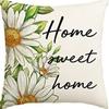 Fronha de Linho Floral Margarida Decoração de Casa Hortênsia Almofada de Sofá Fronha de Linho Suporta Personalização