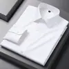 Camisa de Lana para Hombre, Suave y Transpirable, Para Viajes de Negocios, Vestimenta Formal Profesional, Color Sólido, Camisa Versátil, Mangas Largas para Hombre