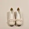 Bailarinas retro francesas con lazo para mujer, nuevo estilo primavera/verano 2026, zapatos planos de corte bajo para combinar con faldas, zapatos de abuela.