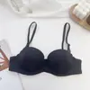Comercio Exterior Sujetador Sexy Brillante Estilo Japonés de Media Copa Sin Costuras para Busto Pequeño, Anticaída, Transpirable de Verano Sin Copas Vacías