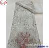 Vestido de noiva francês bordado completo lantejoulas tecido de renda com contas tecido de renda com lantejoulas para noiva