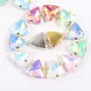 Garra de Triángulo Diamante Cristal Vidrio Cosido a Mano Diamante DIY Ropa Vestido de Novia Zapatos Bolsa Accesorios para el Cabello Accesorios Pegajoso y Cosible