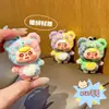 Lindo Oso de Peluche con Flocado Llavero Colgante Pequeño Colgante para Mochila Escolar Pequeños Accesorios de Joyería Juguete de Máquina de Peluches Pequeño Regalo