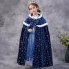 Capa de Frozen para Niñas con Chaleco, Estilo Princesa Elsa, Ropa de Abrigo Cálida con Lazo para Niños Mayores para Otoño e Invierno
