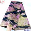 Tela jacquard brocada africana con bordado de hilo dorado y plateado, estilo antiguo, hecha a mano.