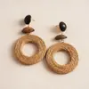 Pendientes de Corazón de Madera Color Café Transfronterizos Europeos y Americanos, Pendientes Estilo Retro Maillard, Pendientes de Diseño de Nicho para Mujer