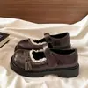Estilo Coreano Mary Jane Estilo Francês Sapatos Pequenos de Couro Academia 2026 Outono Novo Sola Grossa Aumento de Altura Versátil Laço Sapatos de Salto Único